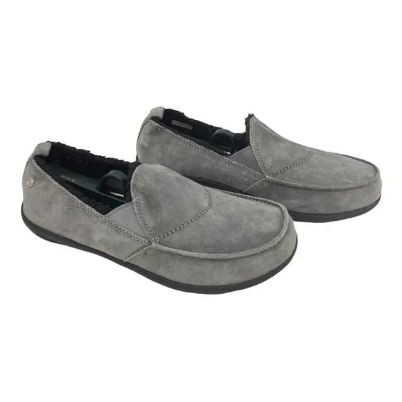 Spenco Siesta Cozy Slip On  Suede Moccasins  Gray Loafer Women's 6 or 8.5