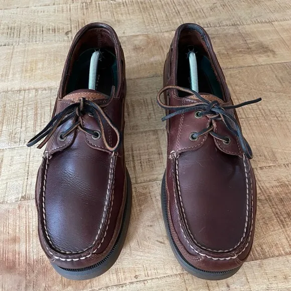 Sperry Leather Boat Shoes Top-Sider Brown Lace Up Loafer Shoes Mens 13M