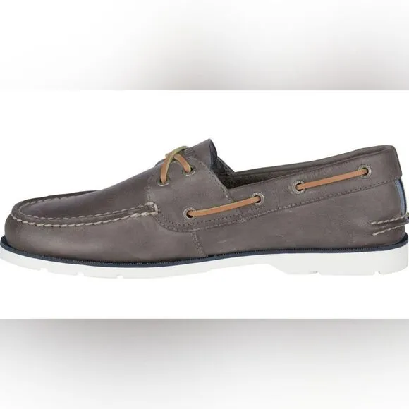 Sperry Men's Leeward Nautical Cross Lace Boat Shoe Size 8 in Grey NWT in packagi