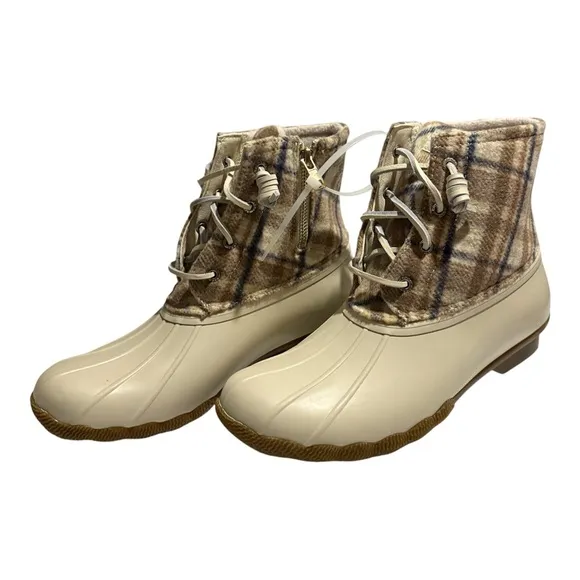 Sperry Saltwater waterproof plaid‎ boots