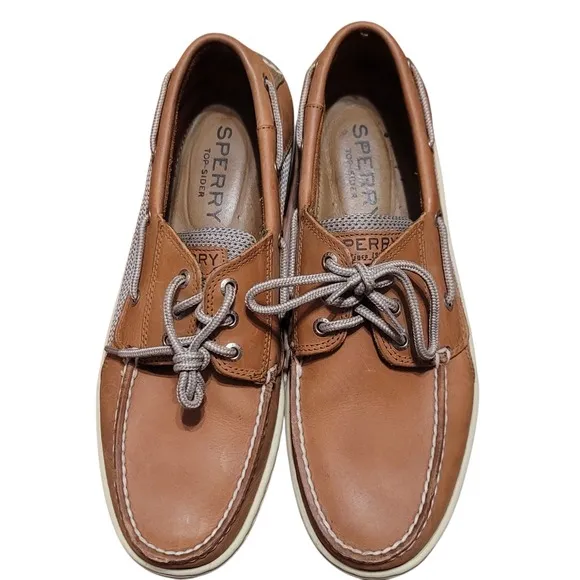 Sperry Top-Sider Billfish Leather Boat Shoes Dark Tan Size 10.5M Box Included