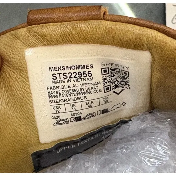 Sperry Top Sider Gold Cup Men's Sneakers Shoes Size 12 M Leather Tan