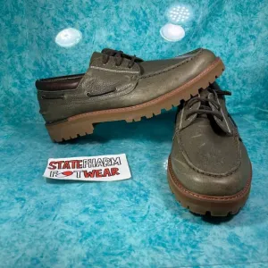 Sperry Top Sider Men’s Green Low Top Casual Leather Chunky Boat Shoes Size 11