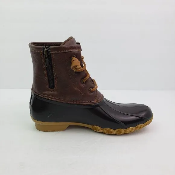 Sperry Top Sider Saltwater Youth Sz 2Y Brown Leather Waterproof Duck Boots