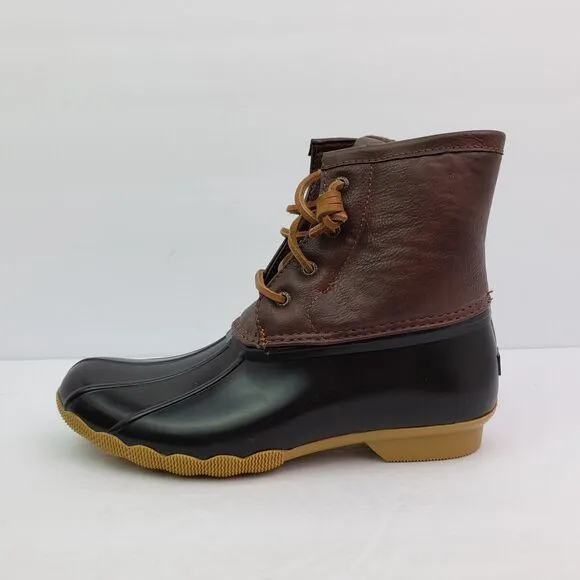 Sperry Top Sider Saltwater Youth Sz 2Y Brown Leather Waterproof Duck Boots