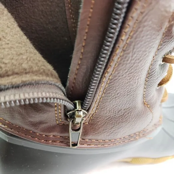 Sperry Top Sider Saltwater Youth Sz 2Y Brown Leather Waterproof Duck Boots