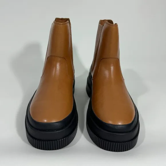 Sperry Women’s Size 7.5 Tan Brown Highland Chelsea Chunky Leather Boots New