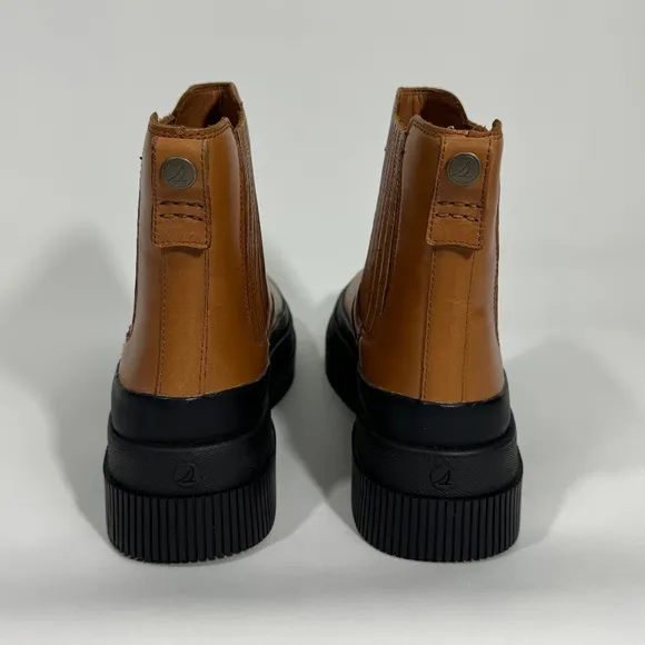 Sperry Women’s Size 7.5 Tan Brown Highland Chelsea Chunky Leather Boots New