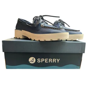 Sperry’s Chunky Lug Boat 2 Eye Leather Navy Women’s Shoes Size 6