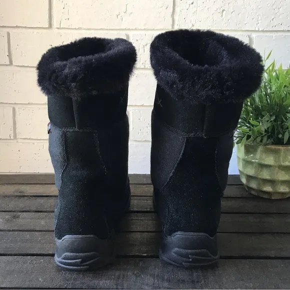 Sporto Black Suede Waterproof Winter Boots