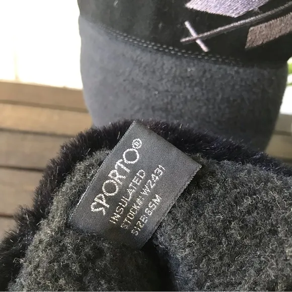 Sporto Black Suede Waterproof Winter Boots