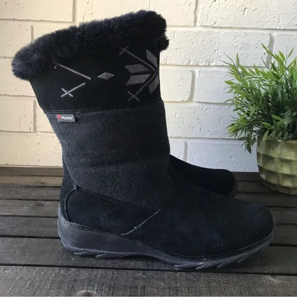 Sporto Black Suede Waterproof Winter Boots
