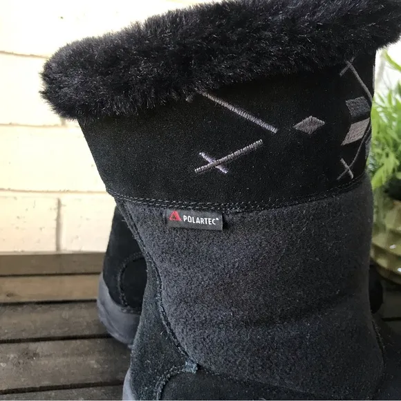 Sporto Black Suede Waterproof Winter Boots