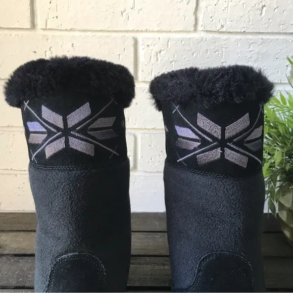 Sporto Black Suede Waterproof Winter Boots