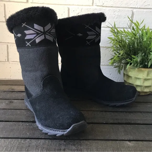 Sporto Black Suede Waterproof Winter Boots
