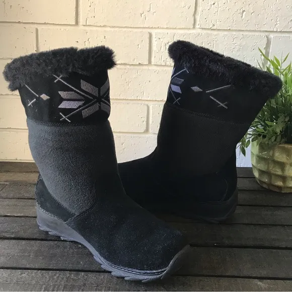 Sporto Black Suede Waterproof Winter Boots