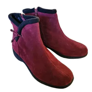 Sporto Jacki Suede Ankle Boots, Burgundy Boots NIB