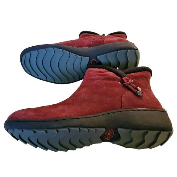 Sporto Jacki Suede Ankle Boots, Burgundy Boots NIB