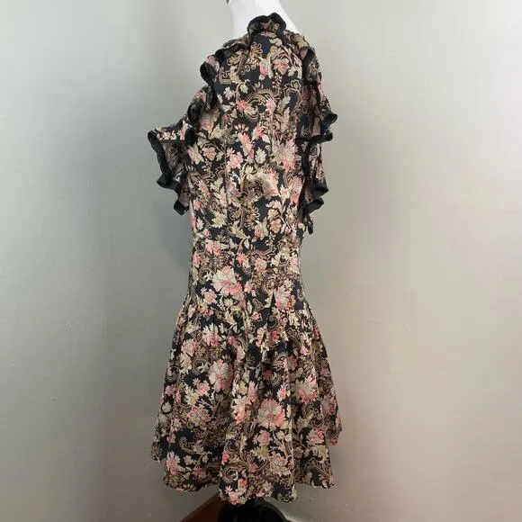 ST. ROCHE Belladonna Floral Hatfield Mini Dress Size 2 $370 Organic Cotton