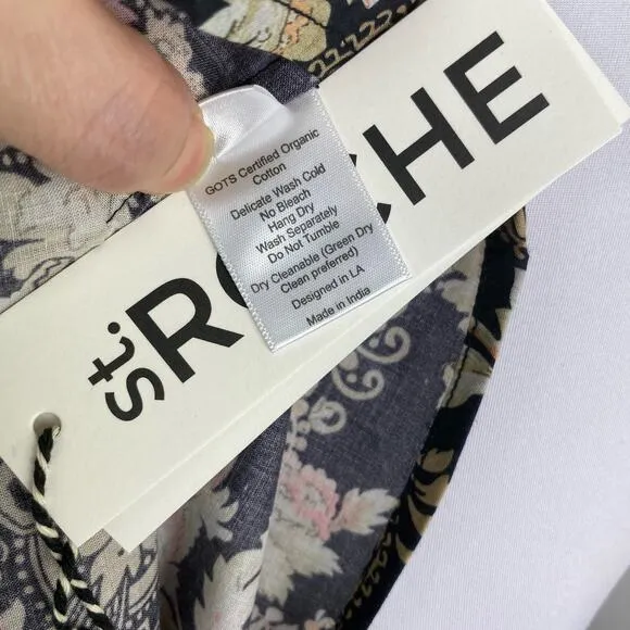 ST. ROCHE Belladonna Floral Hatfield Mini Dress Size 2 $370 Organic Cotton