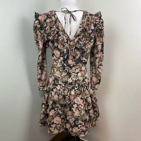 ST. ROCHE Belladonna Floral Hatfield Mini Dress Size 2 $370 Organic Cotton