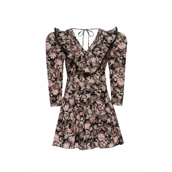 ST. ROCHE Belladonna Floral Hatfield Mini Dress Size 2 $370 Organic Cotton
