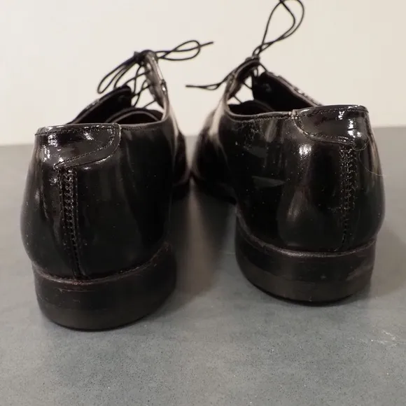 Stacy Adams sz 10D black leather suede wingtip derby shoes