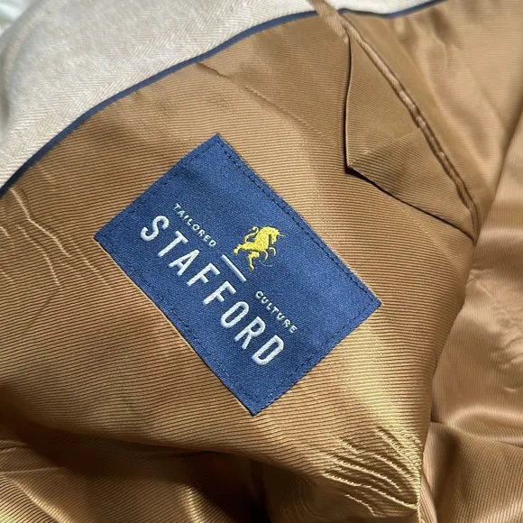 Stafford Mens Classic Fit Sport Coat Linen Blend Business Casual Summer Wedding