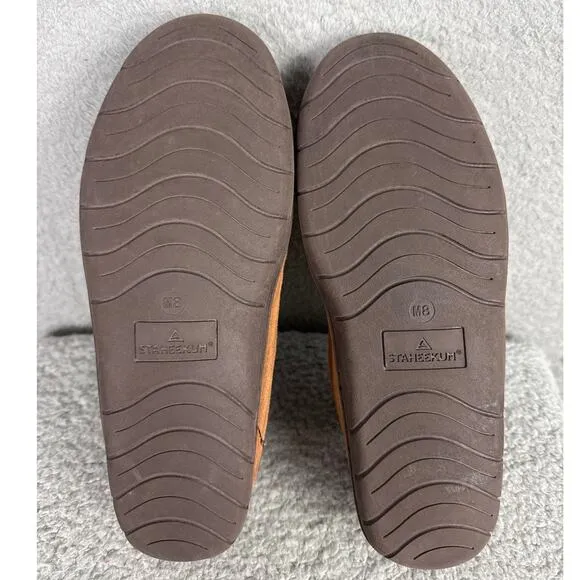 Staheekum Men's Moccasin Slippers Suede Upper Flannel Lining size 8 NWOB