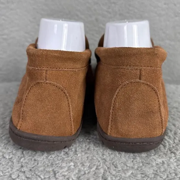 Staheekum Men's Moccasin Slippers Suede Upper Flannel Lining size 8 NWOB