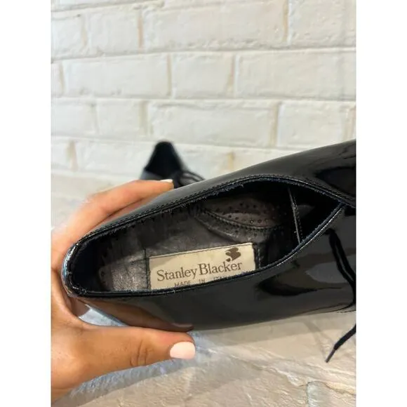 Stanley Blacker Couture Black Patent Leather Shoes 10.5