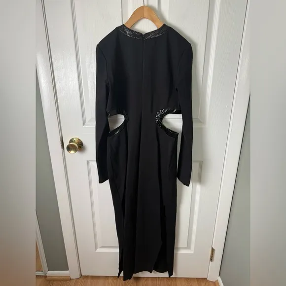 Staud Dolce Long Sleeve Midi Dress Black L