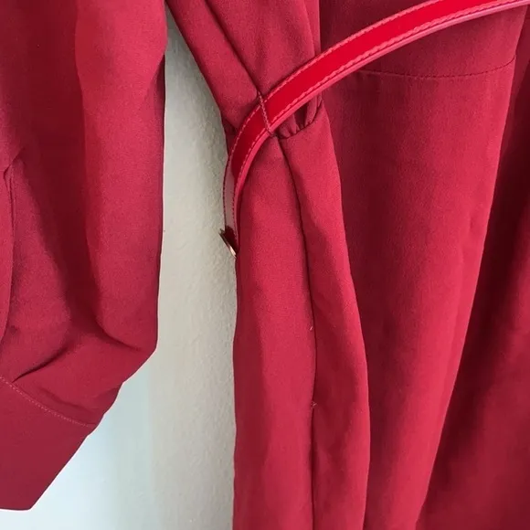 Stella McCartney crimson red belted mini dress 40