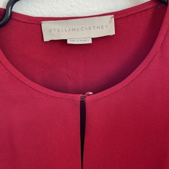 Stella McCartney crimson red belted mini dress 40