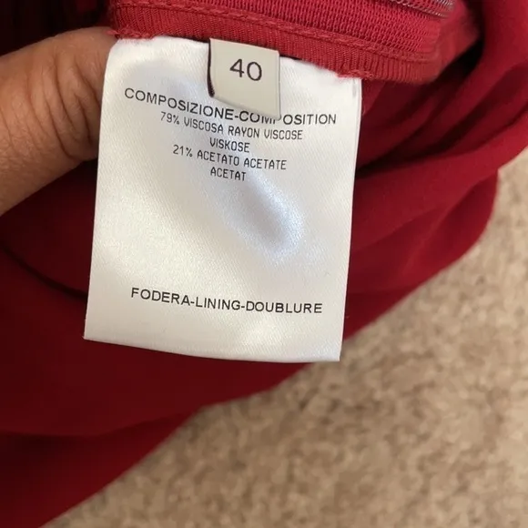 Stella McCartney crimson red belted mini dress 40