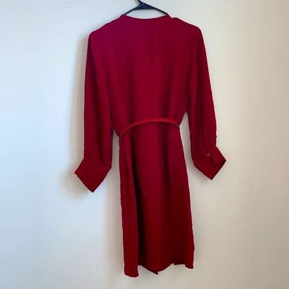 Stella McCartney crimson red belted mini dress 40