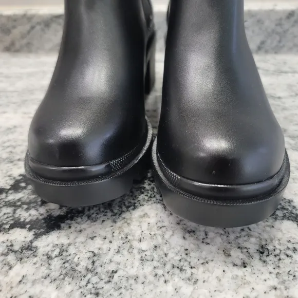 Steve Madden Amulet-C chain detail mid heel boots in black
