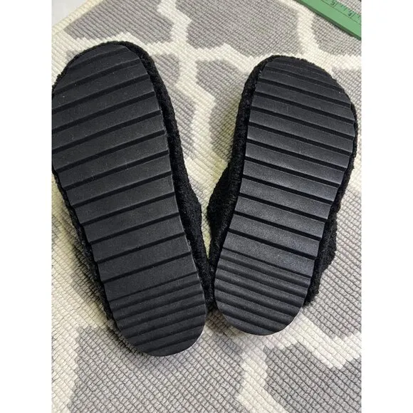 Steve Madden Black Fleece Lined Cozy Indoor Slippers For Women Size 6M