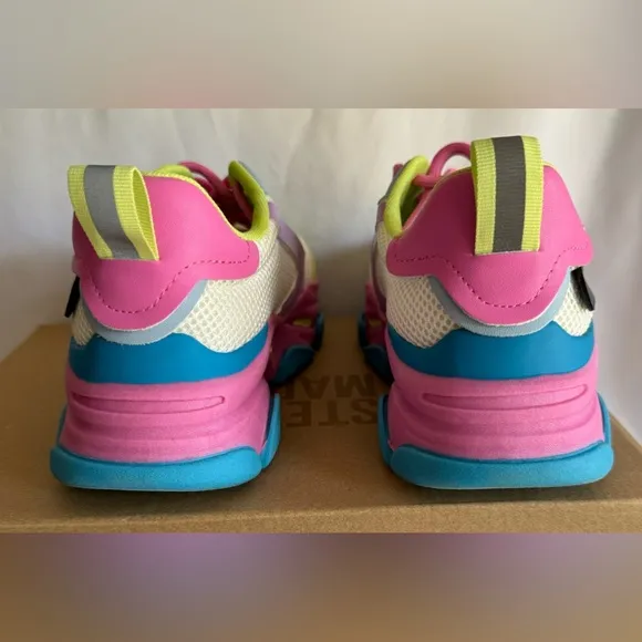 Steve Madden Girls JPossession Blue Multi Elevated Sneakers Shoes Youth  1, 3