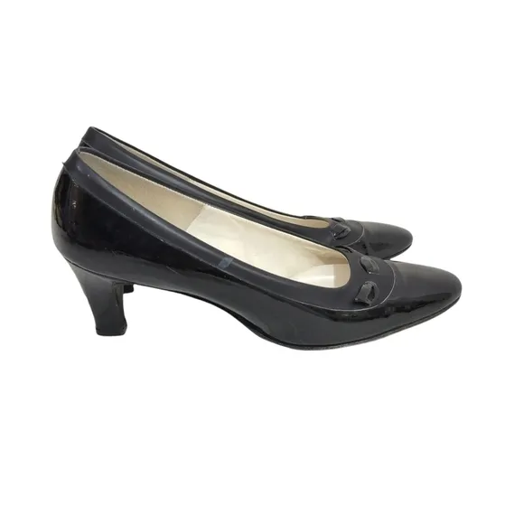 Stix Baer Fuller Vintage Patent Black Leather Heels 9B
