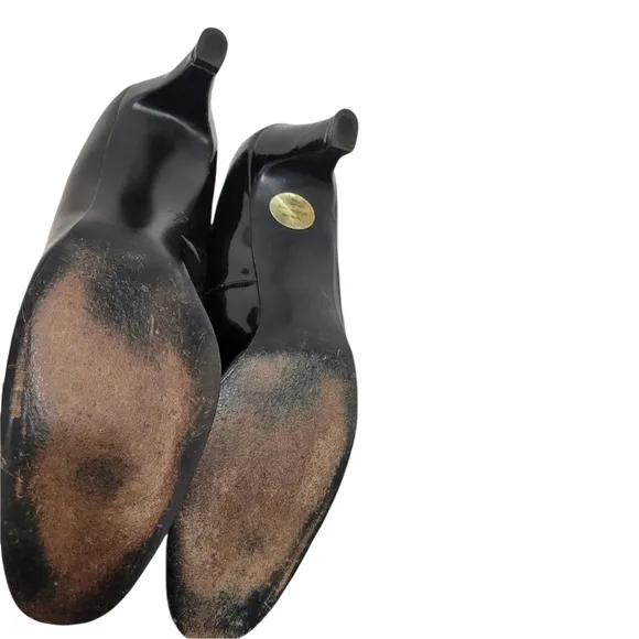 Stix Baer Fuller Vintage Patent Black Leather Heels 9B