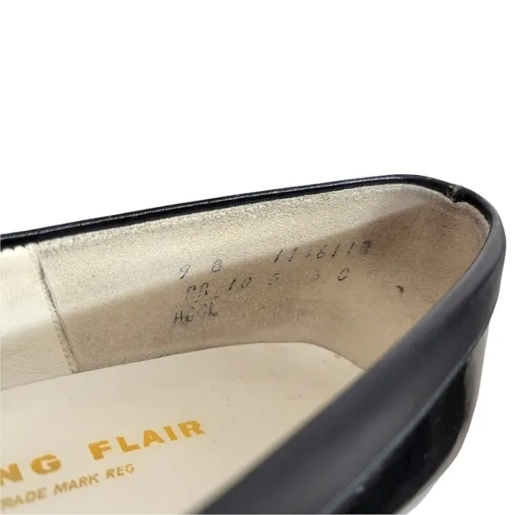 Stix Baer Fuller Vintage Patent Black Leather Heels 9B