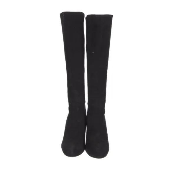 Stuart Weitzman Black Suede Mid-Calf Boots in Excellent Condition | Size 7