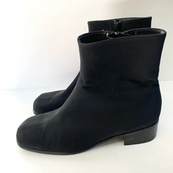 Stuart Weitzman Gore-Tex Square Toe Block Heel Ankle Boots
