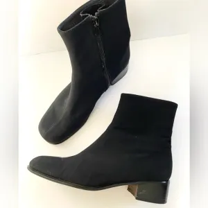 Stuart Weitzman Gore-Tex Square Toe Block Heel Ankle Boots