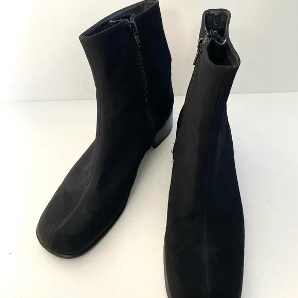 Stuart Weitzman Gore-Tex Square Toe Block Heel Ankle Boots