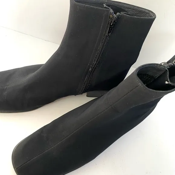 Stuart Weitzman Gore-Tex Square Toe Block Heel Ankle Boots
