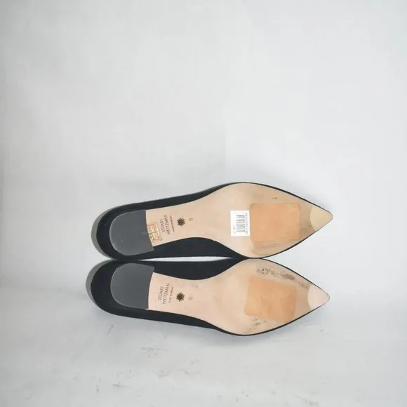 STUART WEITZMAN LANEY POINTED TOE PUMP BLOCK SUEDE BLACK 6 (D5)
