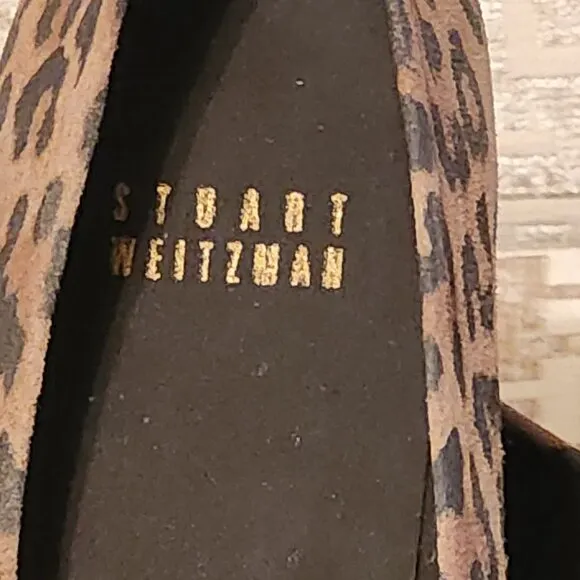 Stuart Weitzman Leopard Print Minimalist Classic Quiet Kitten Heel |Sz. 5.5M