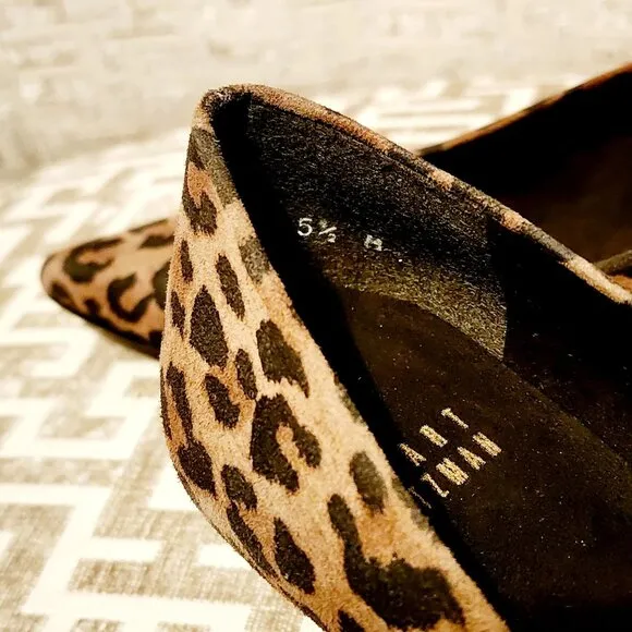 Stuart Weitzman Leopard Print Minimalist Classic Quiet Kitten Heel |Sz. 5.5M